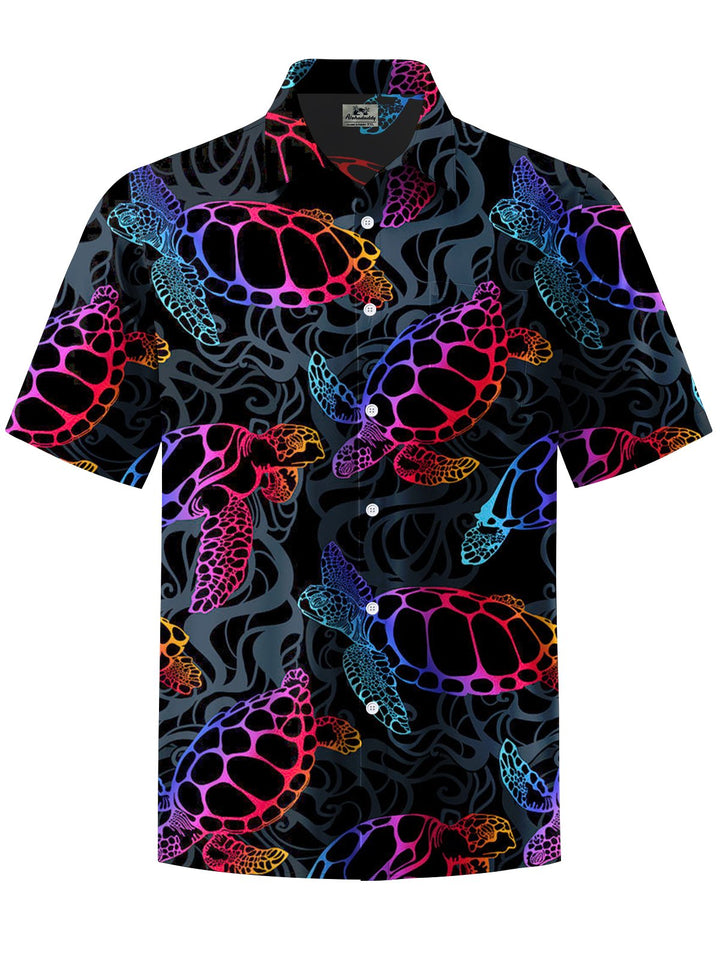 Alohadaddy® Casual Turtle Print Art Pocket Stretch Men&