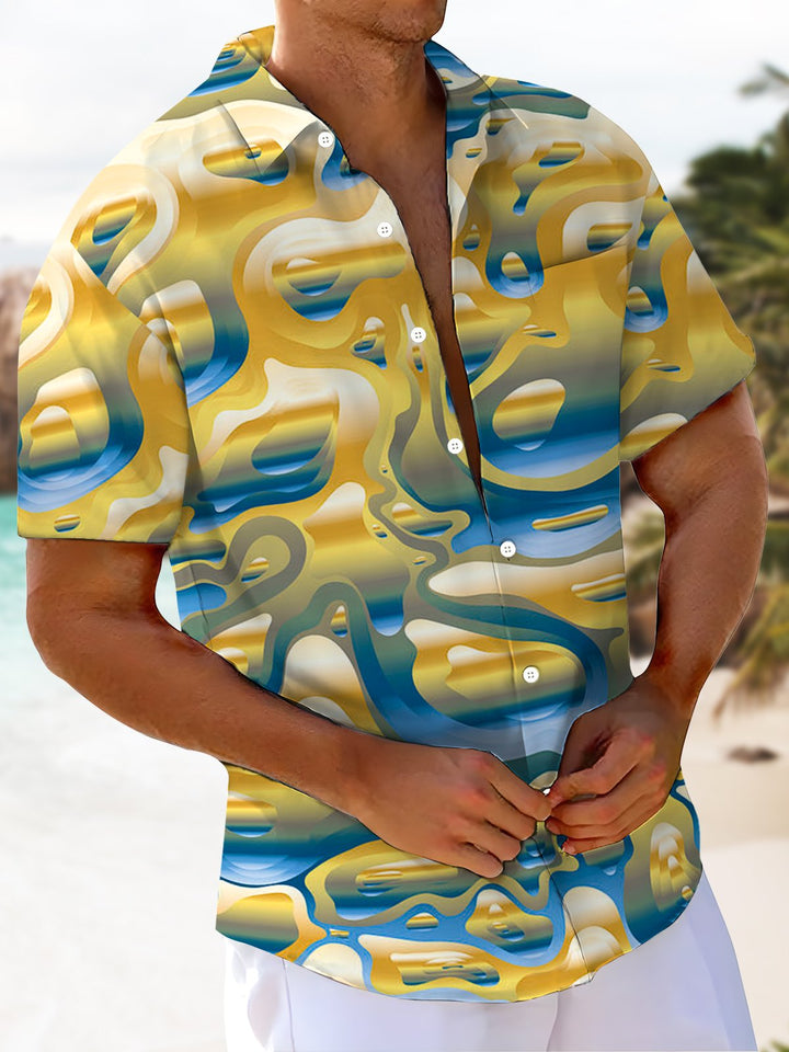 Alohadaddy® Casual Abstract Geometric Art Print Stretch Men&