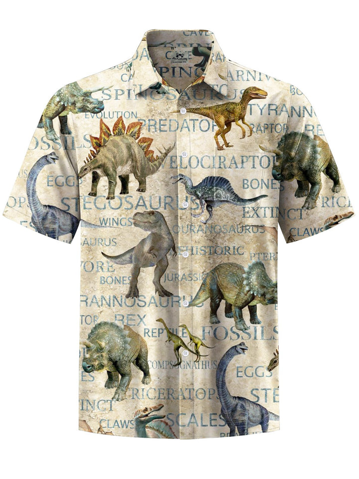 Alohadaddy® Vintage Dinosaur Print Art Pocket Stretch Men&