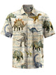 Alohadaddy® Vintage Dinosaur Print Art Pocket Stretch Men's Short Sleeve Shirt Big & Tall