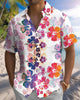 Alohadaddy® Casual Floral Print Art Button Pocket Cardigan Men's Short Sleeve Shirt & Tall