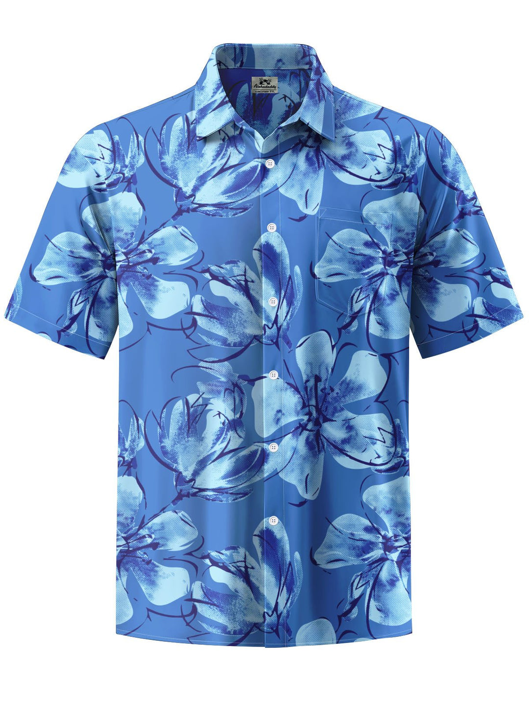 Alohadaddy® Hawaii Floral Print Chest Pocket Men&