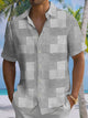 Alohadaddy® Casual Geometric Art Print Chest Pocket Mens Short Sleeve Shirt Big & Tall