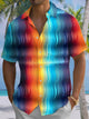 Alohadaddy® Casual Gradient Art Print Chest Pocket Mens Wicking Short Sleeve Shirt Big & Tall