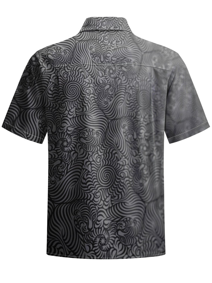 Alohadaddy® Vintage Tiger Art Print Chest Pocket Men&