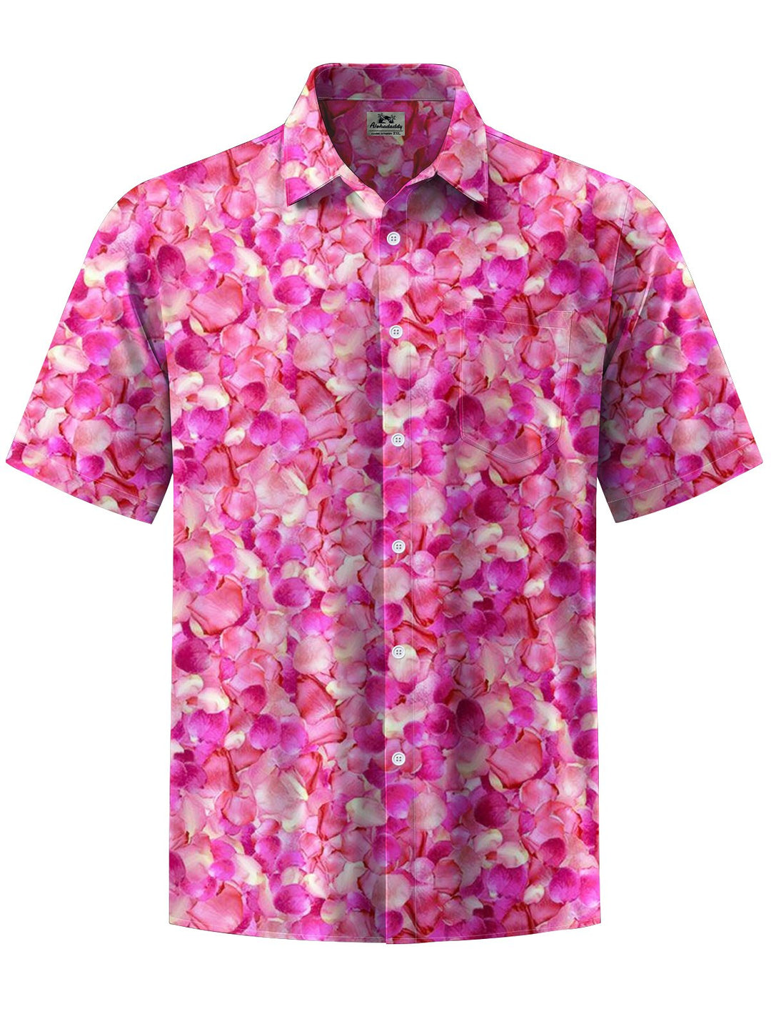 Alohadaddy® Hawaiian floral print with moisture-wicking chest pocket for men&
