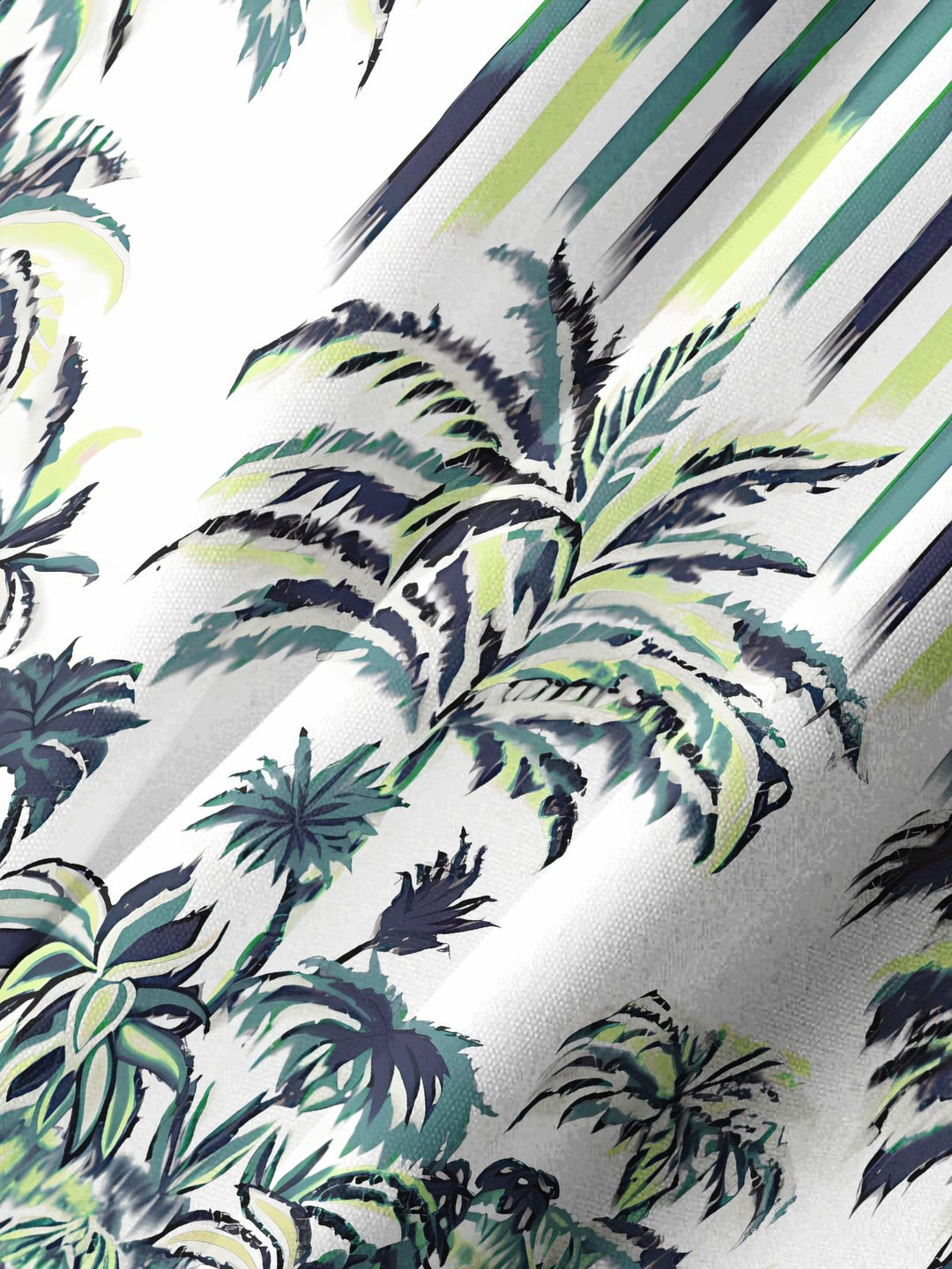 Alohadaddy® Hawaiian Coconut Tree Stripe Art Print Chest Pocket Men&