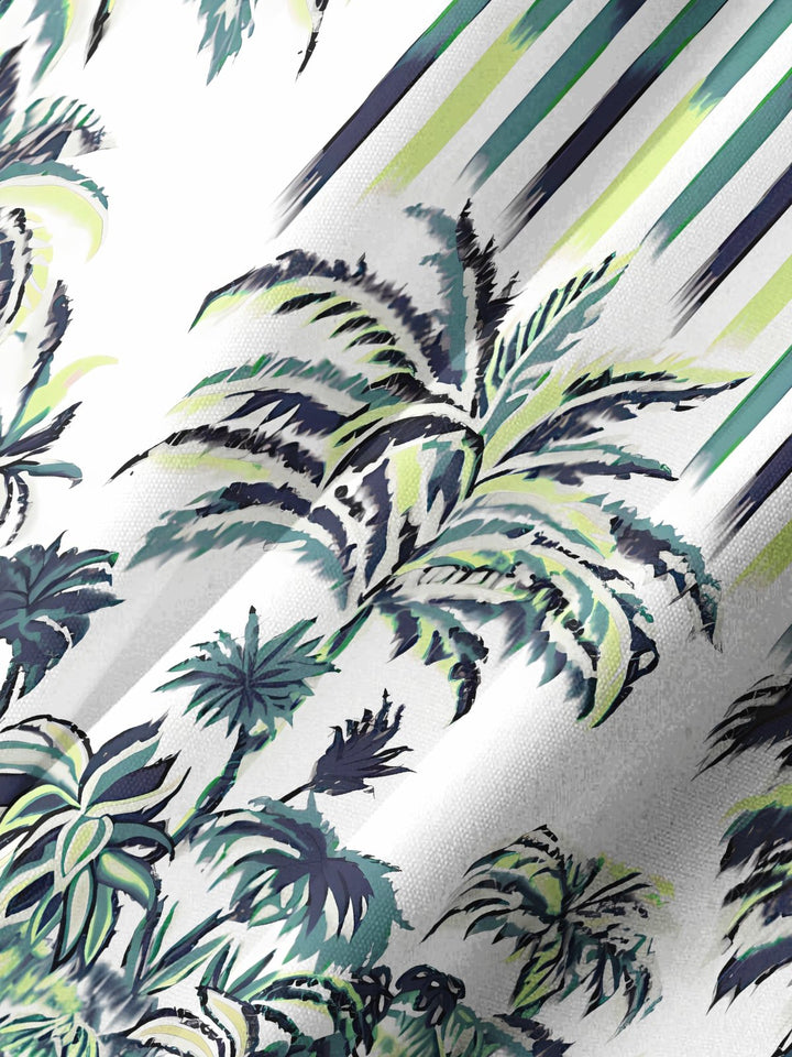 Alohadaddy® Hawaiian Coconut Tree Stripe Art Print Chest Pocket Men&