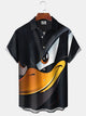 Alohadaddy® Casual Cartoon Duck Gradient Color Print Art Stretch Men's Shirt Big & Tall