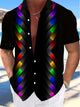 Alohadaddy® Casual Geometric Art Print Chest Pocket Mens Wicking Short Sleeve Shirt Big & Tall
