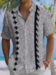 Alohadaddy® Casual Turtle Wave Print Chest Pocket Stretch Men's Short Sleeve Shirt Big & Tall