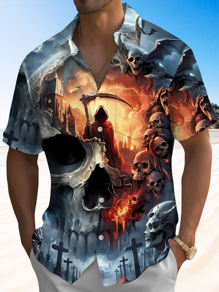 Alohadaddy® Halloween Skull Art Print Stretch Men&