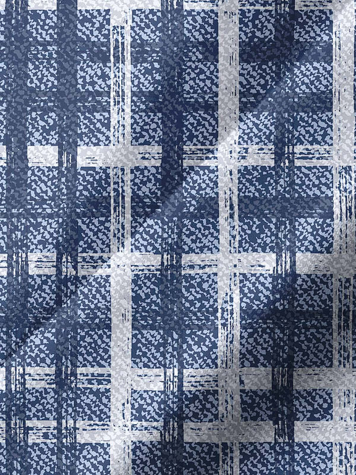 Alohadaddy® Casual Check Art Print Chest Pocket Stretch Men&