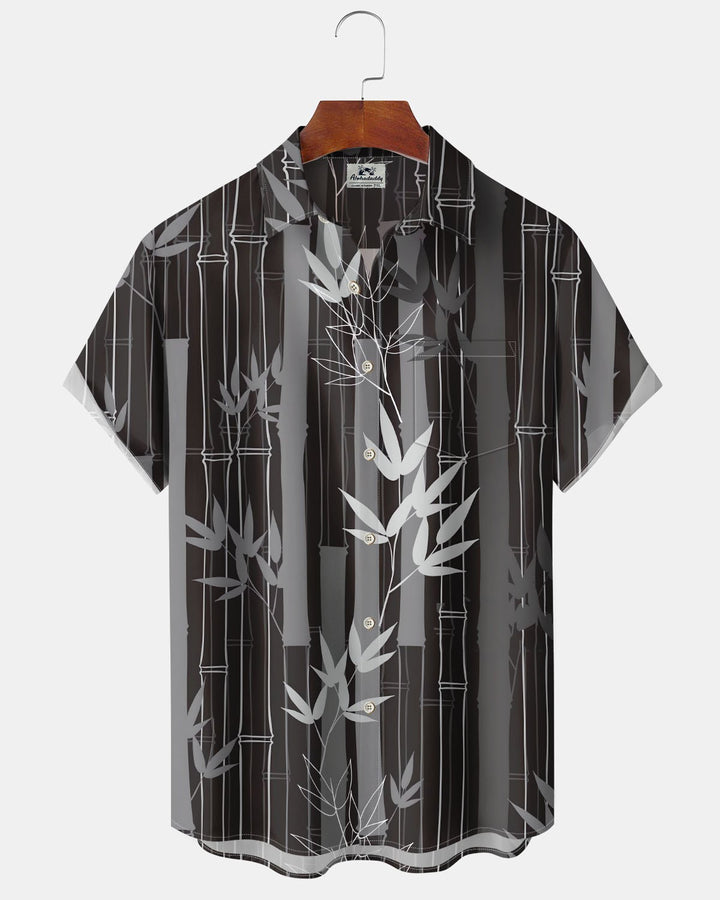 Alohadaddy® Casual Bamboo Print Art Button Pocket Cardigan Men&