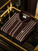 Alohadaddy® Men's Classic Business Stripe Logo Button Short Sleeve Polo Shirt Big & Tall