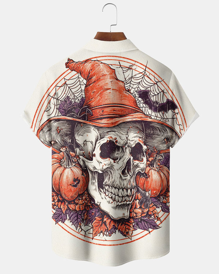 Alohadaddy® Halloween Skull and Pumpkin Print Men&