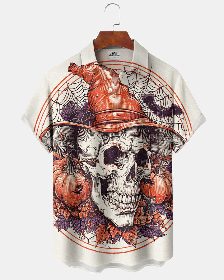 Alohadaddy® Halloween Skull and Pumpkin Print Men&