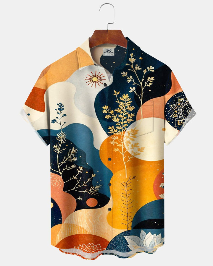Alohadaddy® Casual Geometric Polka Dot Floral Print Men&