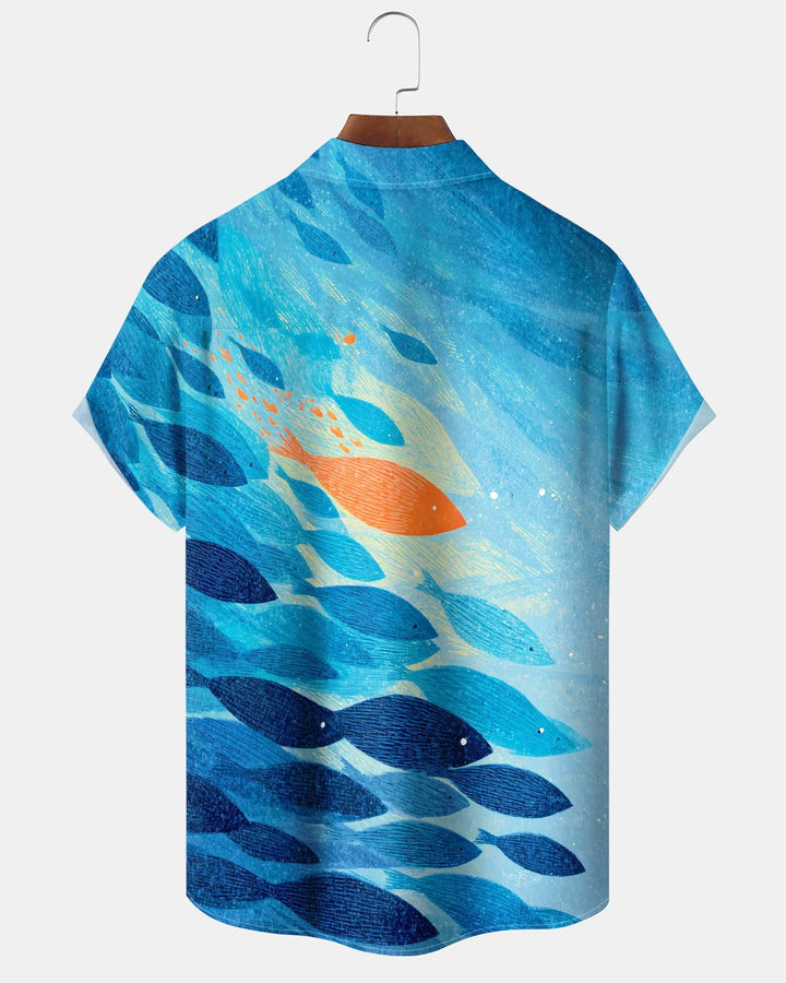 Alohadaddy® Casual Ocean Fish Print Men&