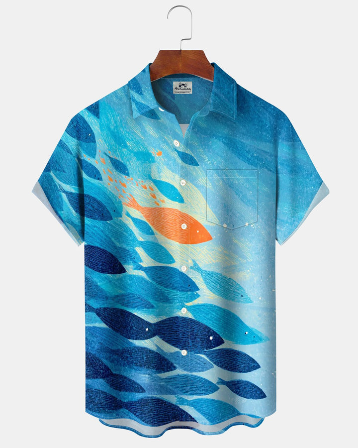 Alohadaddy® Casual Ocean Fish Print Men&
