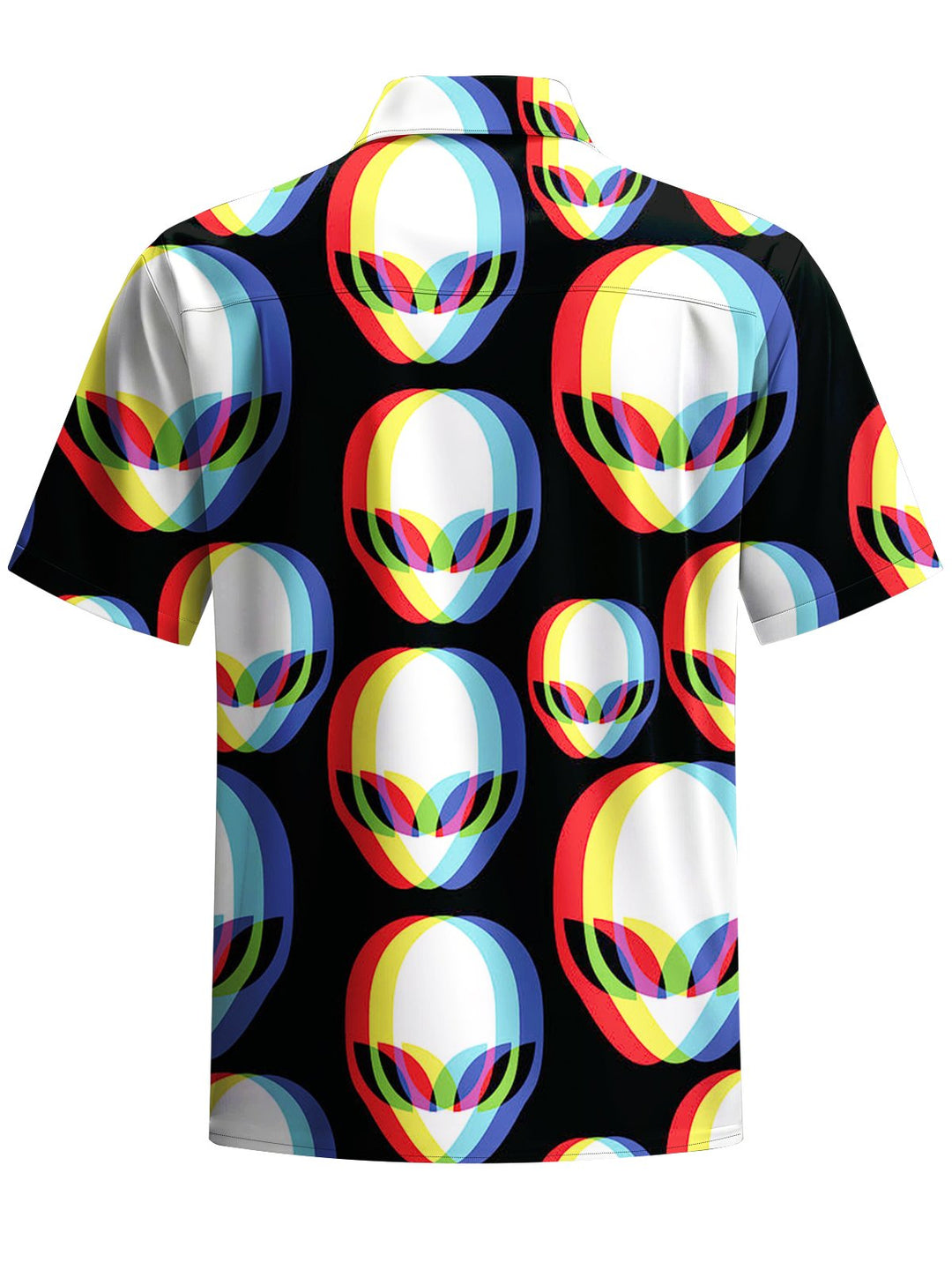Alohadaddy® Casual 3D Alien Art Print Chest Pocket Men&