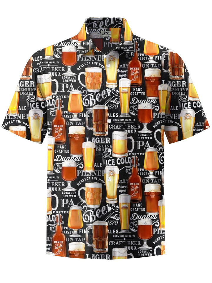 Alohadaddy® Vintage Oktoberfest Print Stretch Pocket Button Men&