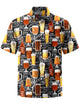 Alohadaddy® Vintage Oktoberfest Print Stretch Pocket Button Men's Short Sleeve Shirt Big & Tall