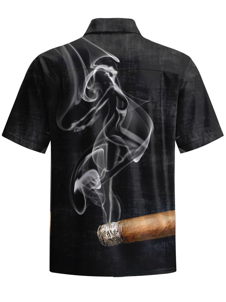 Alohadaddy® Vintage Cigar Print Button Pocket Stretch Men&