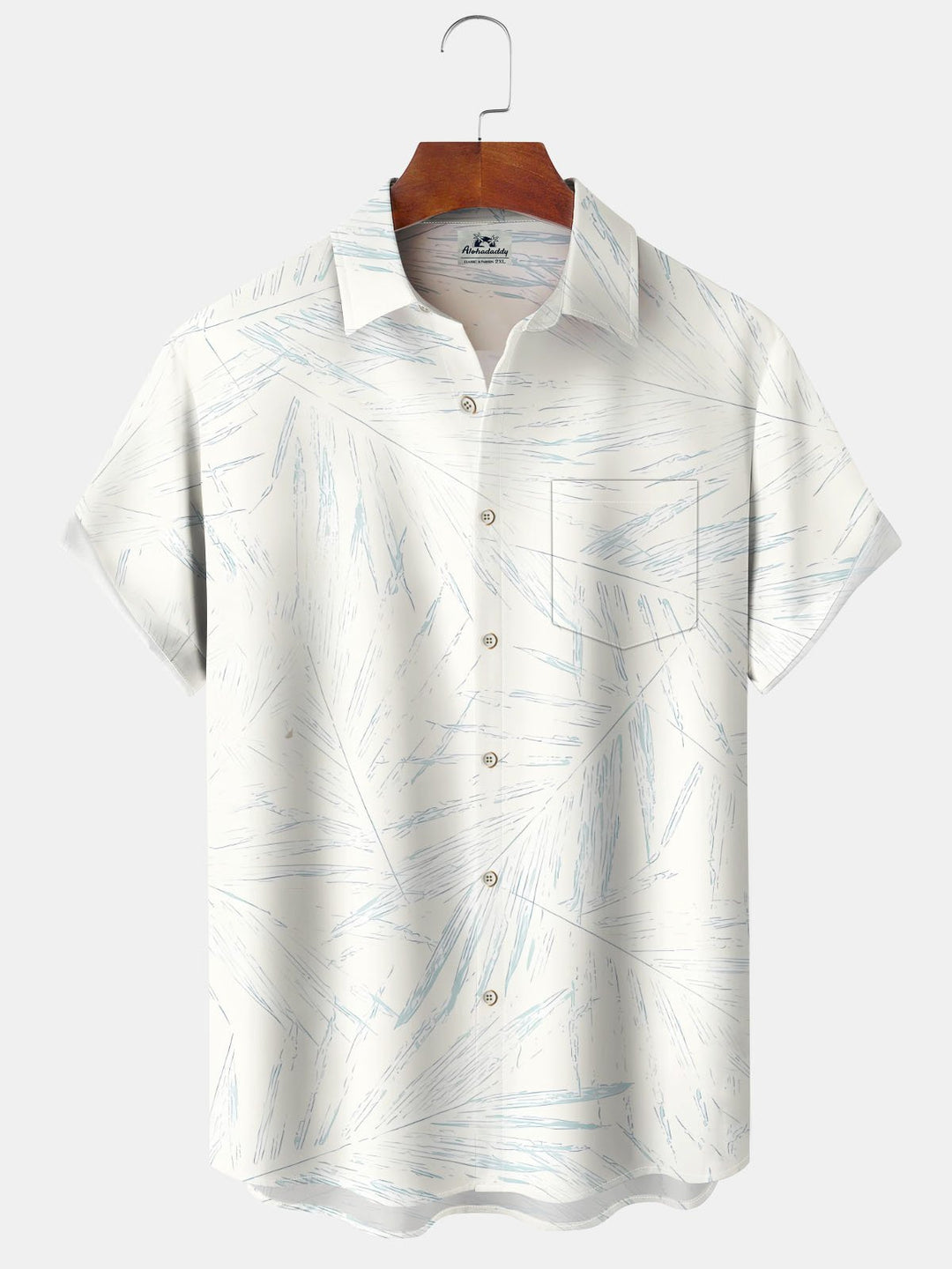 Alohadaddy® Casual Leaf Pattern Print Pocket Stretch Men&