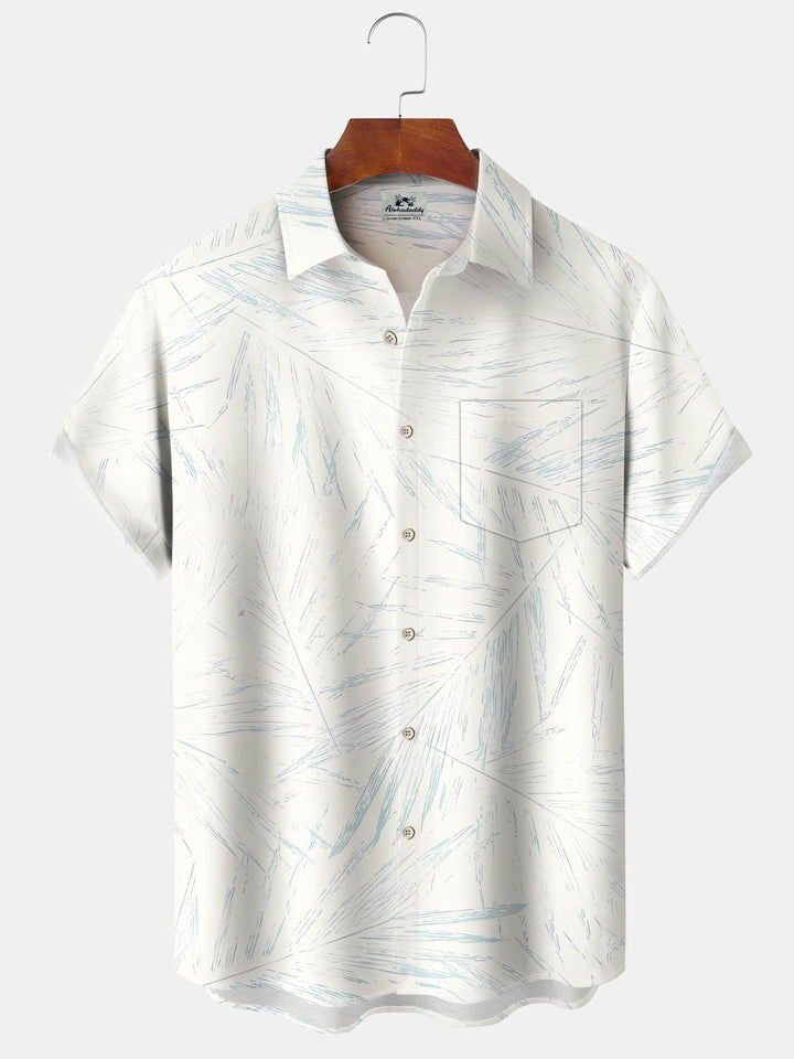 Alohadaddy® Casual Leaf Pattern Print Pocket Stretch Men&