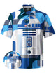 Alohadaddy® Casual Geometric Robot Art Print Chest Pocket Mens Short Sleeve Shirt Big & Tall