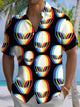 Alohadaddy® Casual 3D Alien Art Print Chest Pocket Men's Short Sleeve Shirt Big & Tall