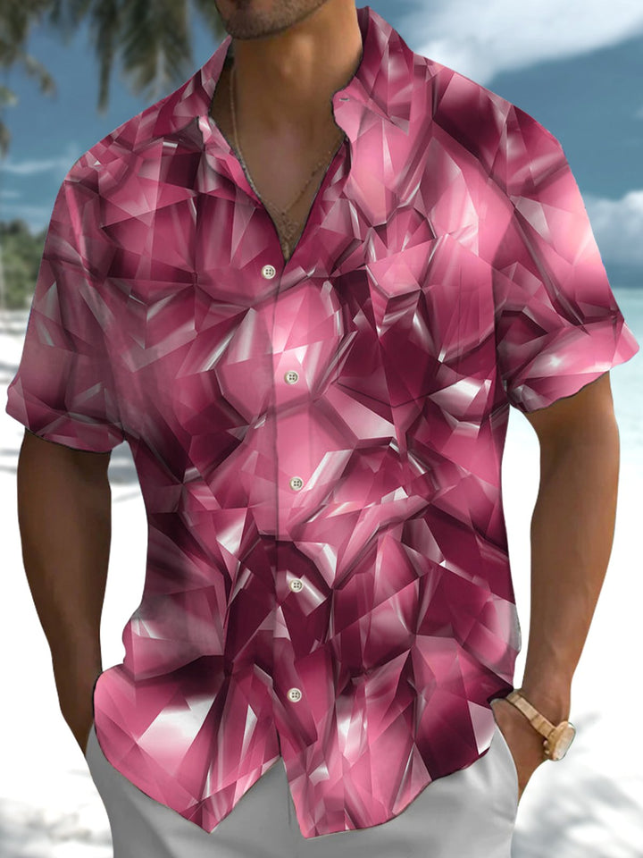 Alohadaddy® Casual Geometric Art Print Pocket Stretch Men&