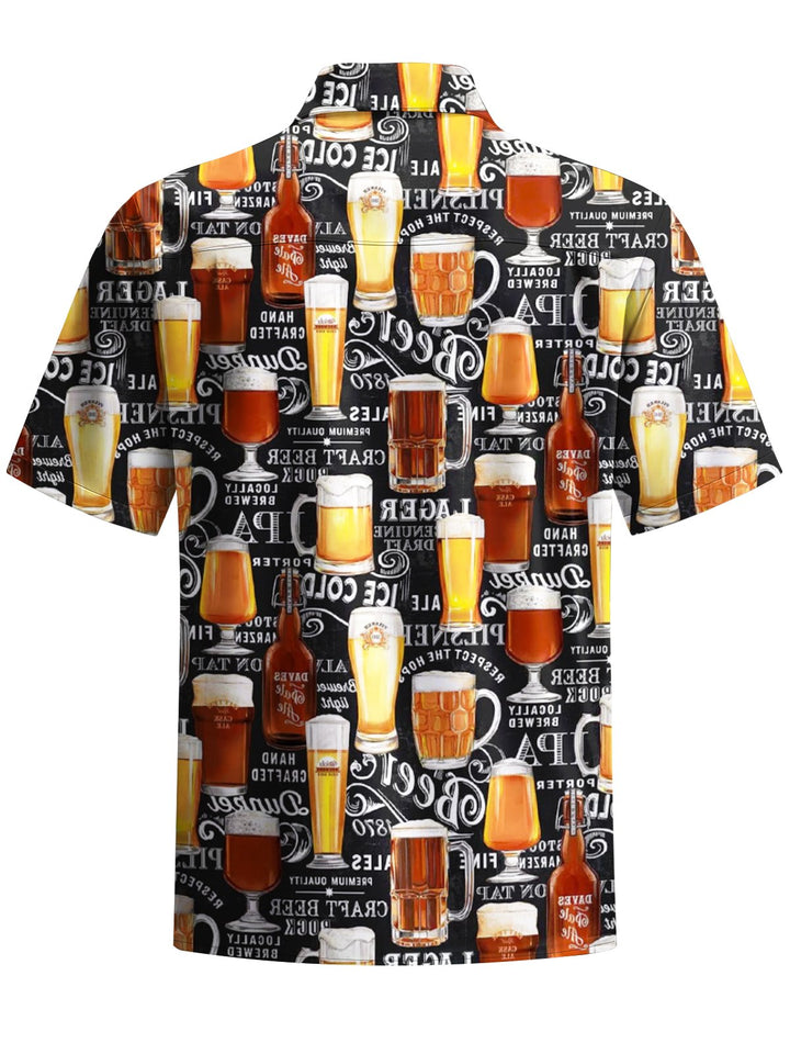 Alohadaddy® Vintage Oktoberfest Print Stretch Pocket Button Men&