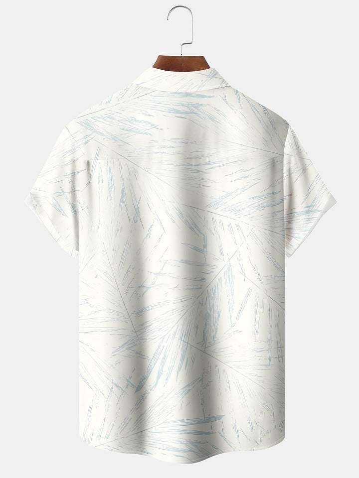 Alohadaddy® Casual Leaf Pattern Print Pocket Stretch Men&