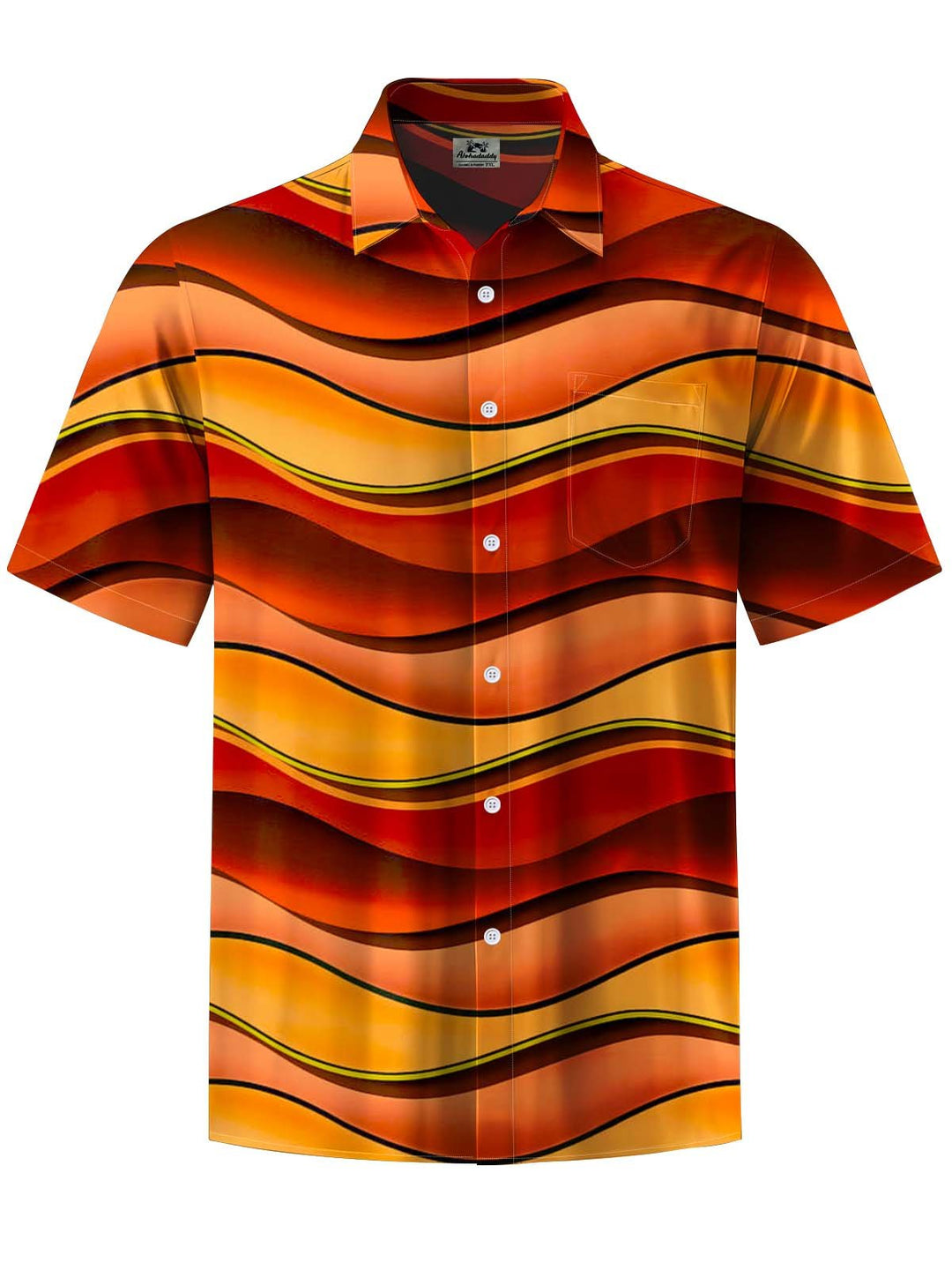 Alohadaddy® Vintage Stripe Art Print Chest Pocket Men&