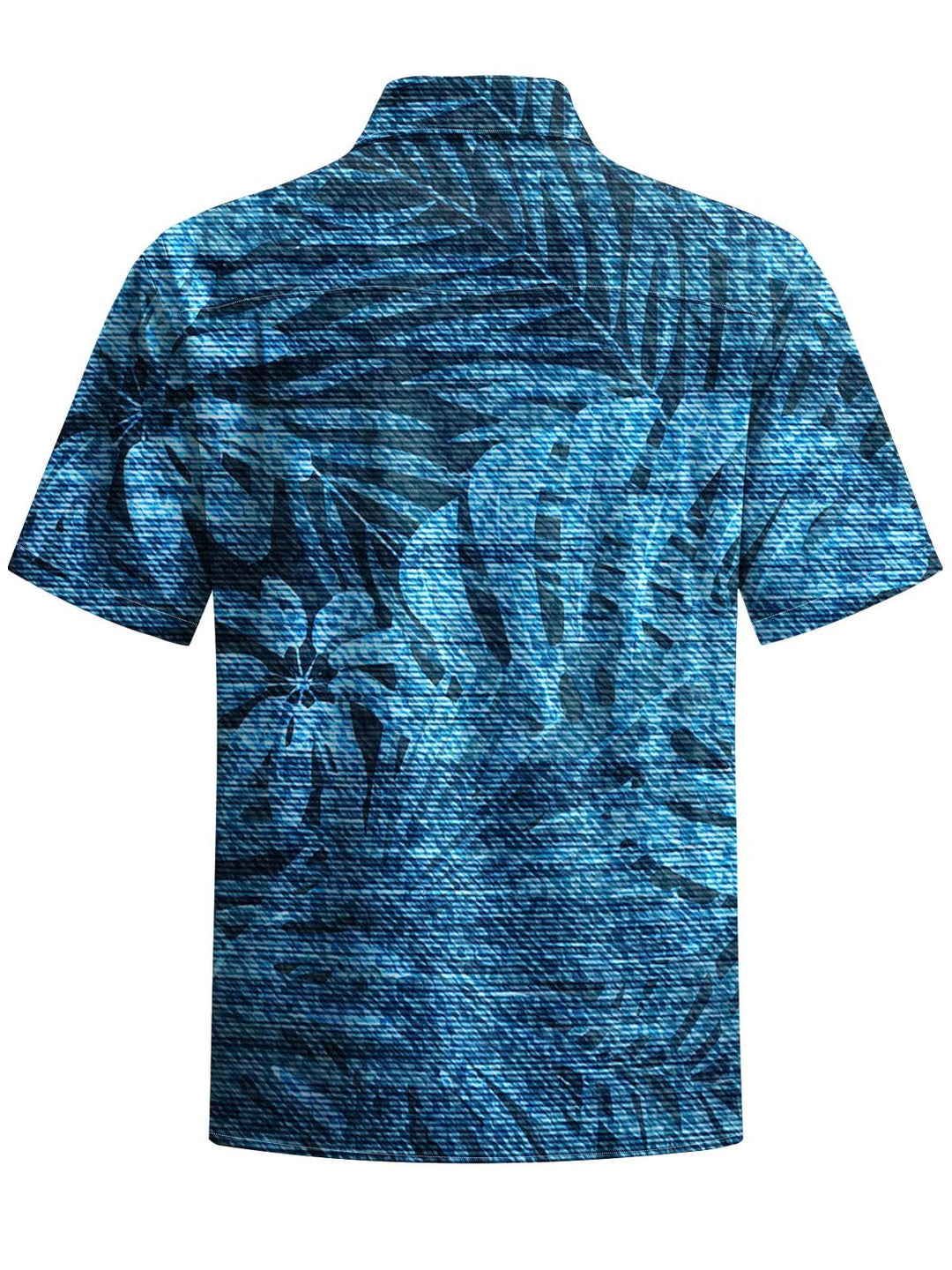 Alohadaddy® Hawaiian Palm Leaf Art Print Chest Pocket Stretch Men&