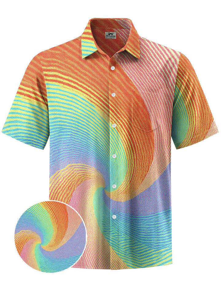 Alohadaddy® Casual Rainbow Stripe Art Print Moisture Wicking Men&