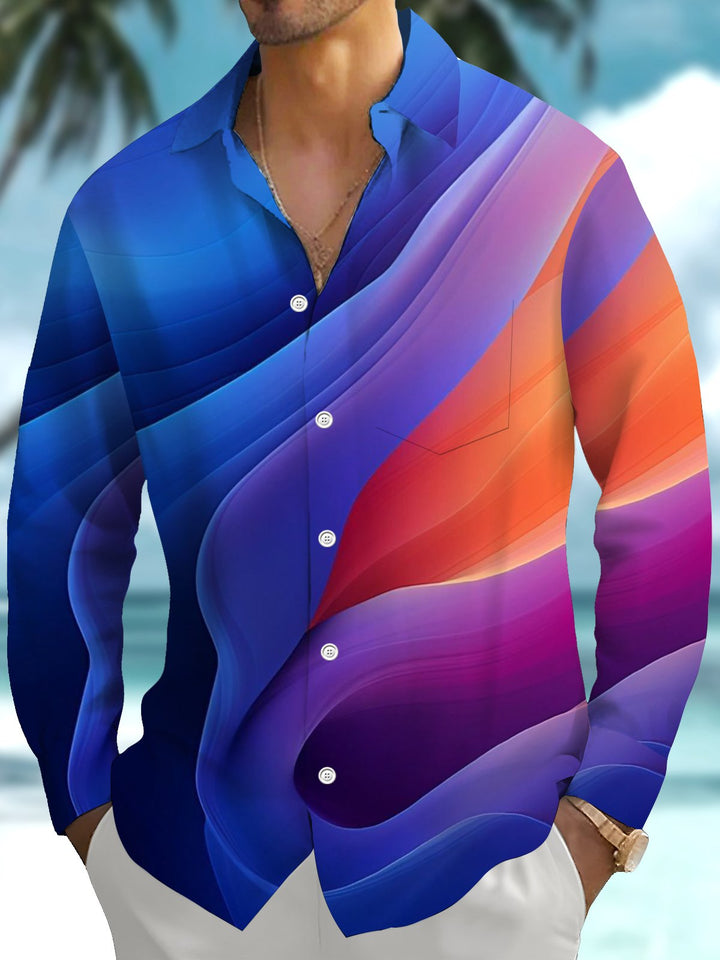 Alohadaddy® Hawaiian Abstract Texture Art Print Chest Pocket Mens Short Sleeve Shirts Big &amp; Tall