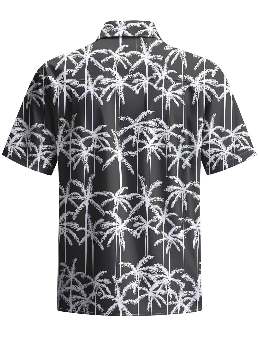 Alohadaddy® Hawaii Palm Tree Art Print Chest Pocket Moisture Wicking Mens Short Sleeve Shirt Big &amp; Tall