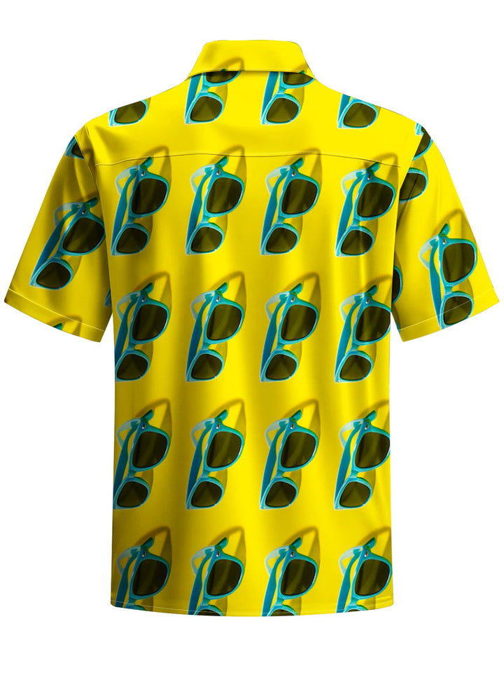 Alohadaddy® Hawaiian sunglasses with art print and chest pocket. Men&