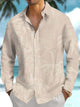 Alohadaddy® Hawaiian Bamboo Art Print Chest Pocket Stretch Men's Long Sleeve Shirt Big & Tall