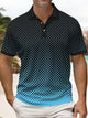 Alohadaddy® Casual Gradient Polka Dot Print Art Stretch Men's Short Sleeve Polo Big & Tall