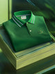 Alohadaddy® Men's Classic Business Solid Logo Button Short Sleeve Polo Shirt Big & Tall