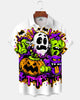 Alohadaddy® Halloween Ghost Pumpkin Print Men's Short-Sleeve Shirt