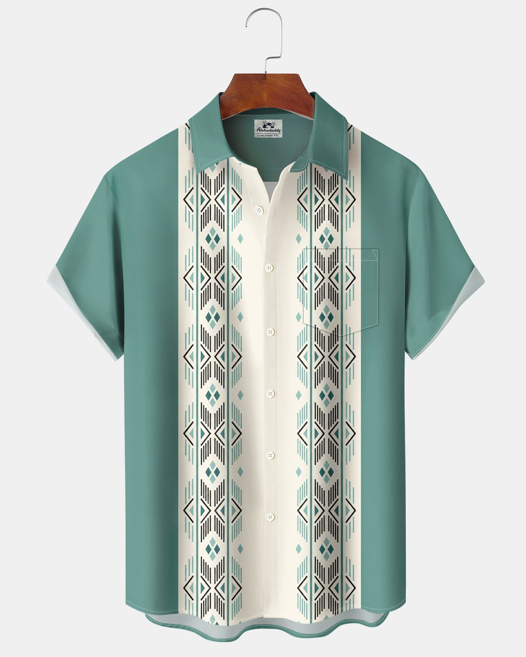 Alohadaddy® Retro Geometric Striped Diamond Bowling Print Men&