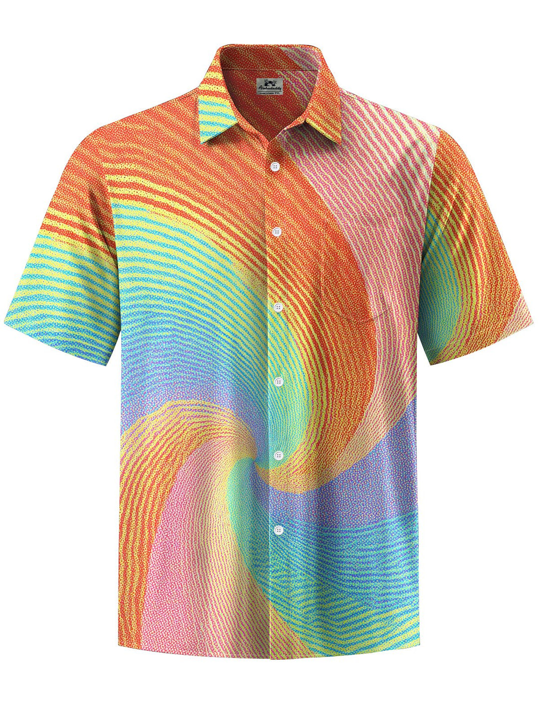 Alohadaddy® Casual Rainbow Stripe Art Print Moisture Wicking Men&