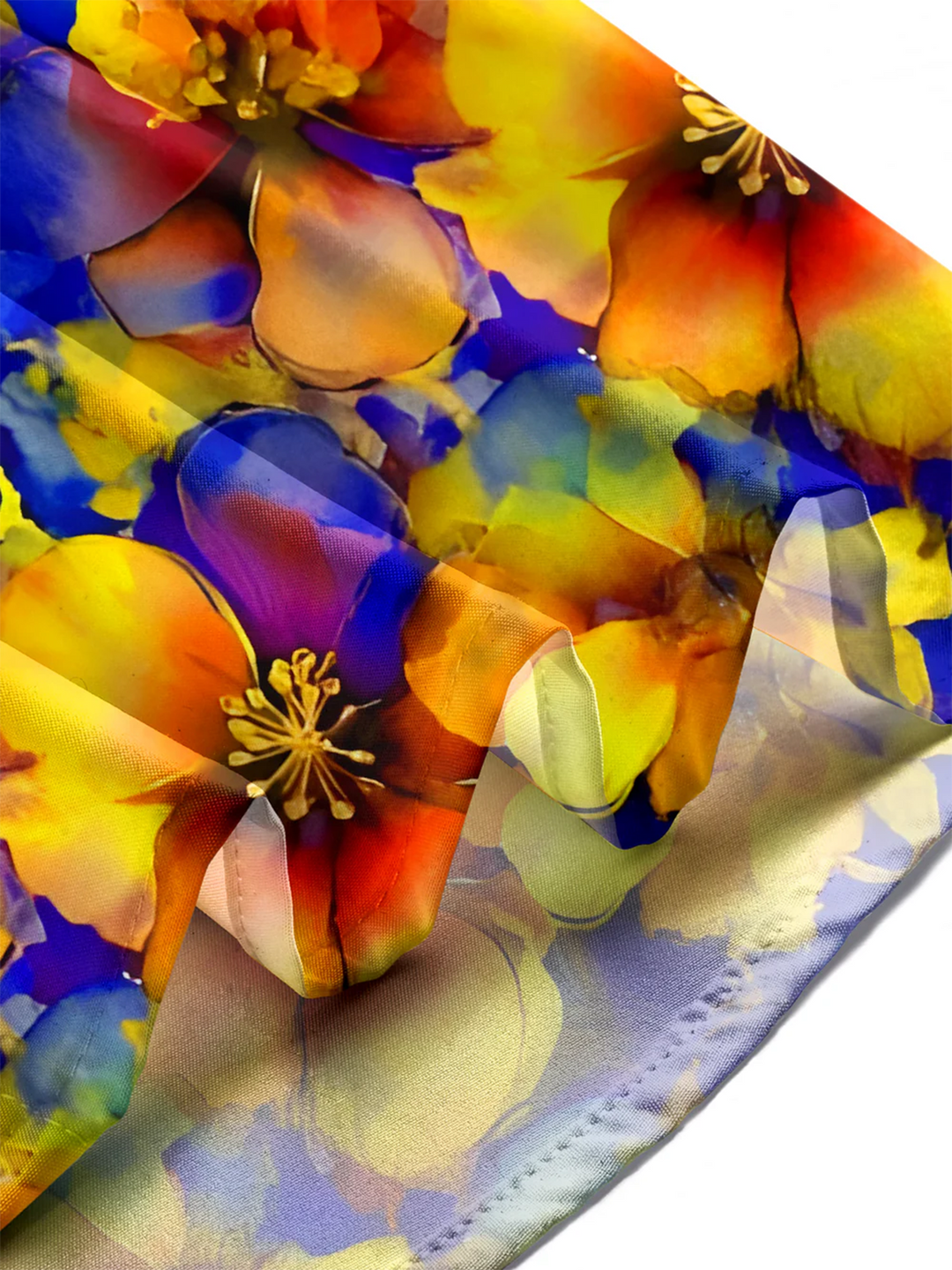 Alohadaddy® Hawaiian Flowers Art Print Chest Pocket Mens Wicking Short Sleeve Shirt Big &amp; Tall