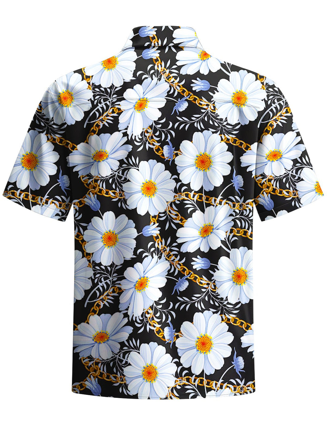Alohadaddy® Casual Floral Baroque Chain Print Art Chest Pocket Men&