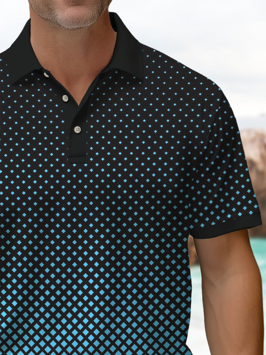 Alohadaddy® Casual Gradient Polka Dot Print Art Stretch Men&